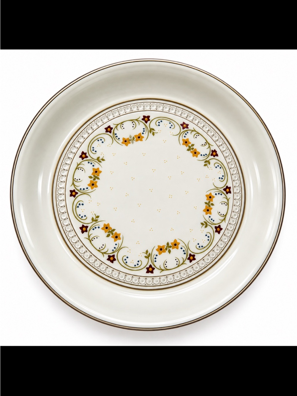 Vintage Denby England Ruginon 9” Luncheon Salad Plate Floral Stoneware.